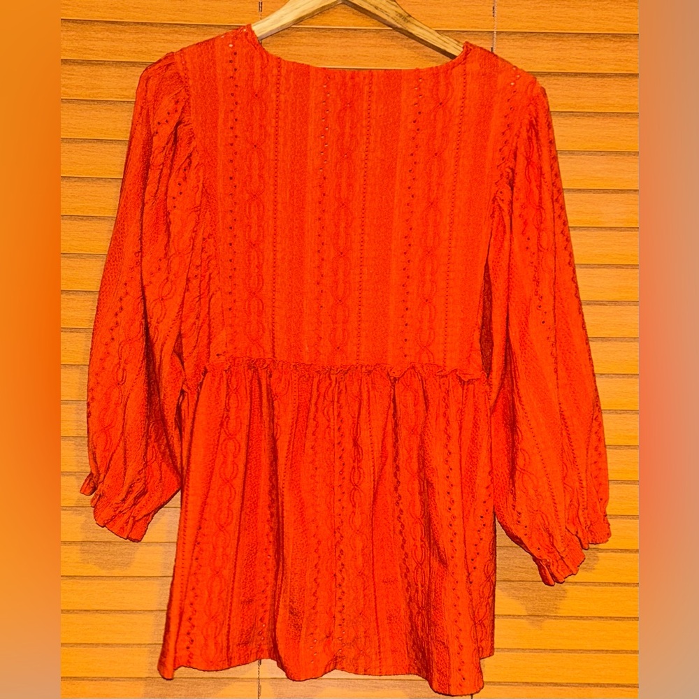 Cato Burnt Orange V-Neck Blouse size XL - Picture 4 of 9